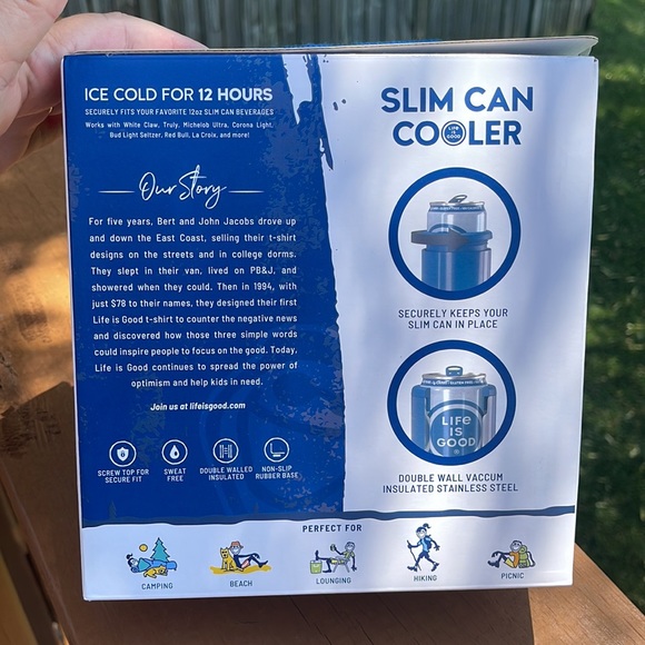 Life is Good 2-Pack Slim Can Coolers Purple Daisy Design The Art of Optimism - Picture 7 of 9